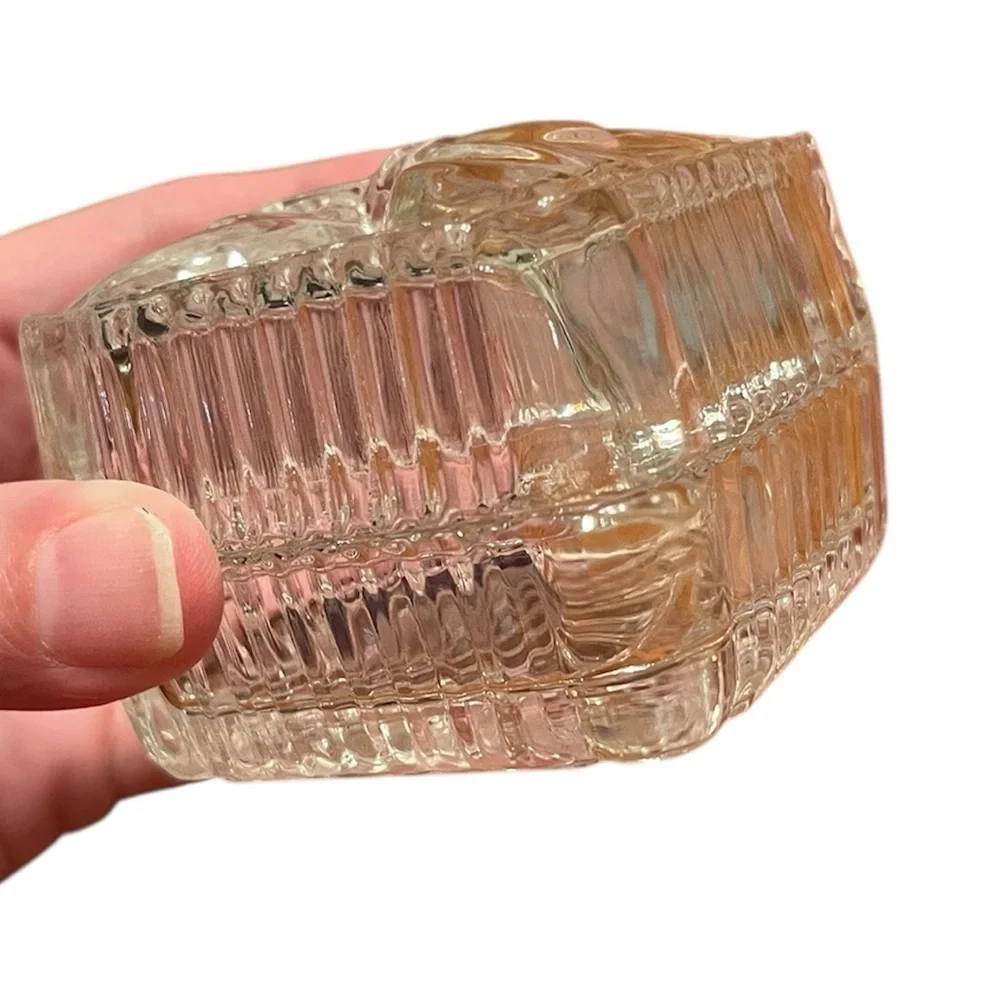 Crystal Clear Industries 24% Lead Crystal Bow Trinket Jewelry Box